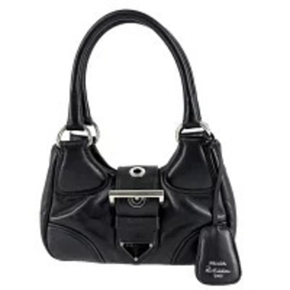Prada Moon Leather Shoulder Bag Black